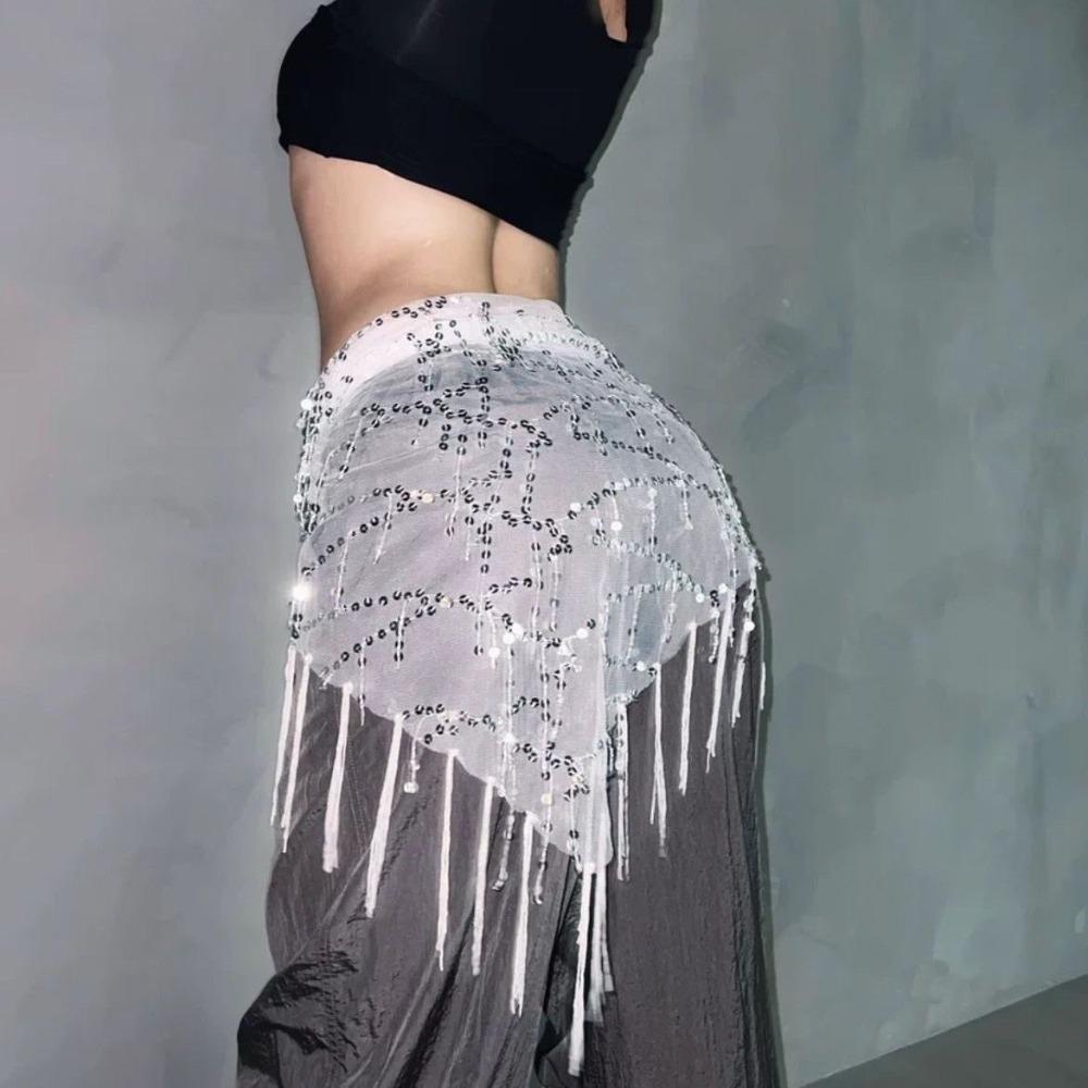 Jeans Decor Tassels Belt Hip-hop Sequin Waistband Jazz Dance Hip Scarf Waist Accessories
