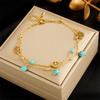 Gold Life Tree Turquoise Double Layer Anklet
