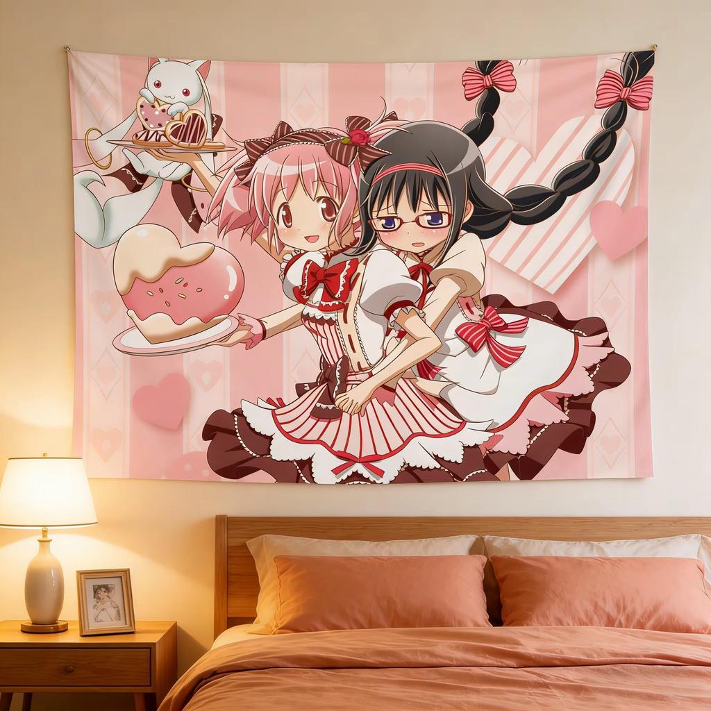 1pc M-Madoka M-Magica Tapestry, Magical Girl Anime Wall Hanging, Ideal for Anime Fan Bedroom Dorm Room Home Decor & Wall Art