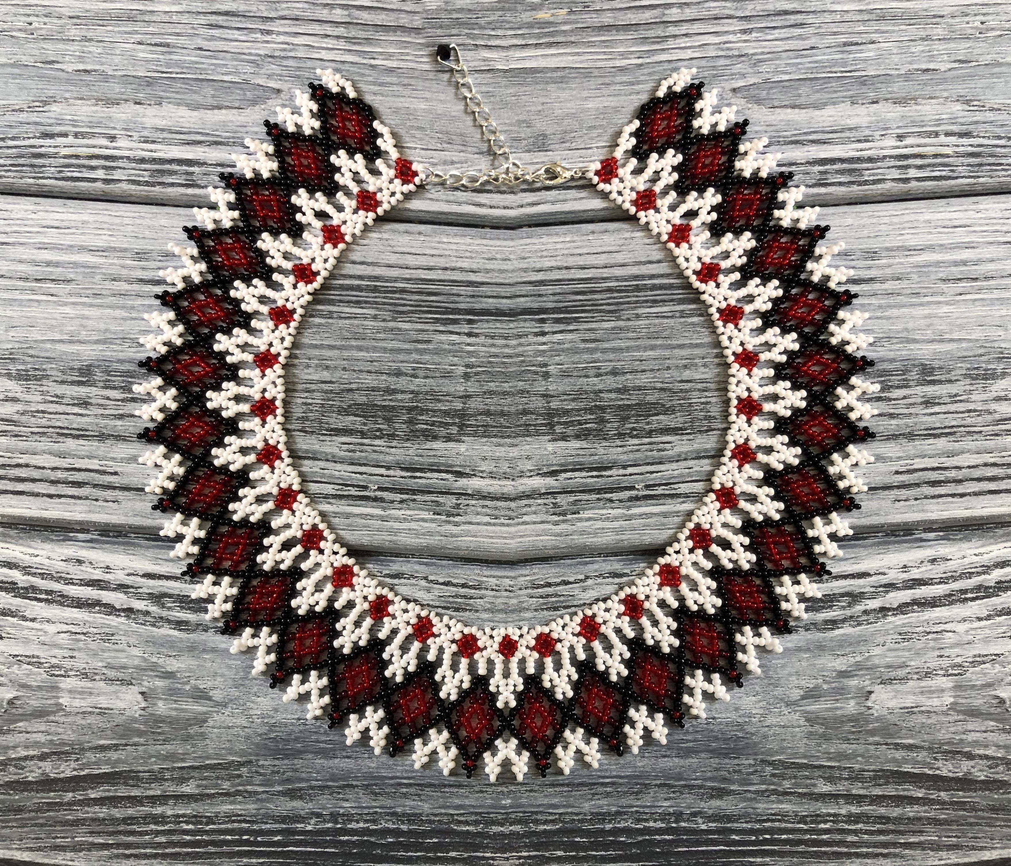 

Традиційна українська силянка з бісеру HatynkaUA Necklace намисто ручної роботи (SUN999_35)