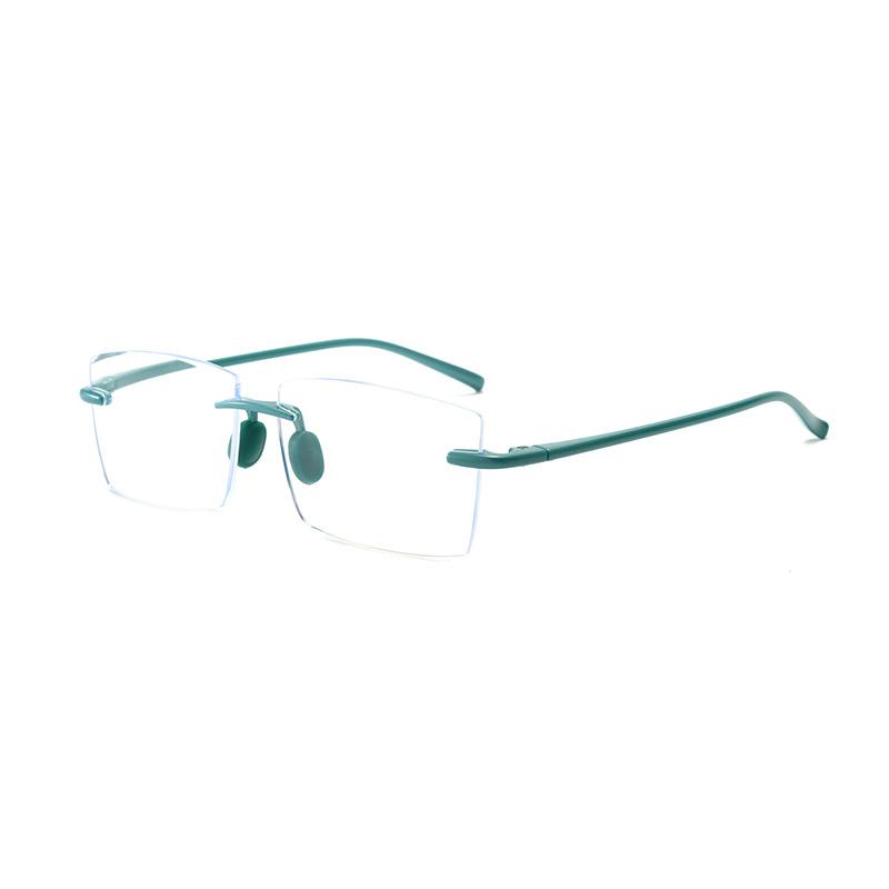 Glasses Rimless Reading Glasses Diamond Small Fresh Men'S High Definition Anti-Blue Reading Glasses