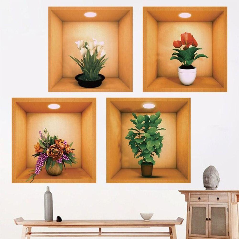 

Frosted 3D Wallpapers Autohesion Wall Stickers Creative Flower Decals