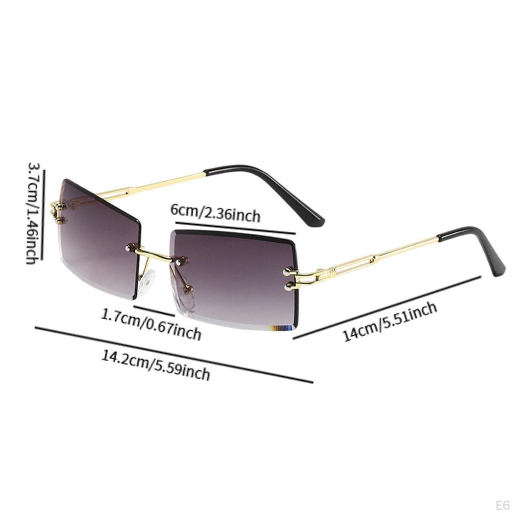 Rimless Sunglasses Comfortable Frameless Eyewear for Vacation Party Summer Beach