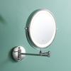 8" Wall-Mounted Folding LED Vanity Mirror - Double-Sided, Lighted, Magnifying for Bathroom Makeup