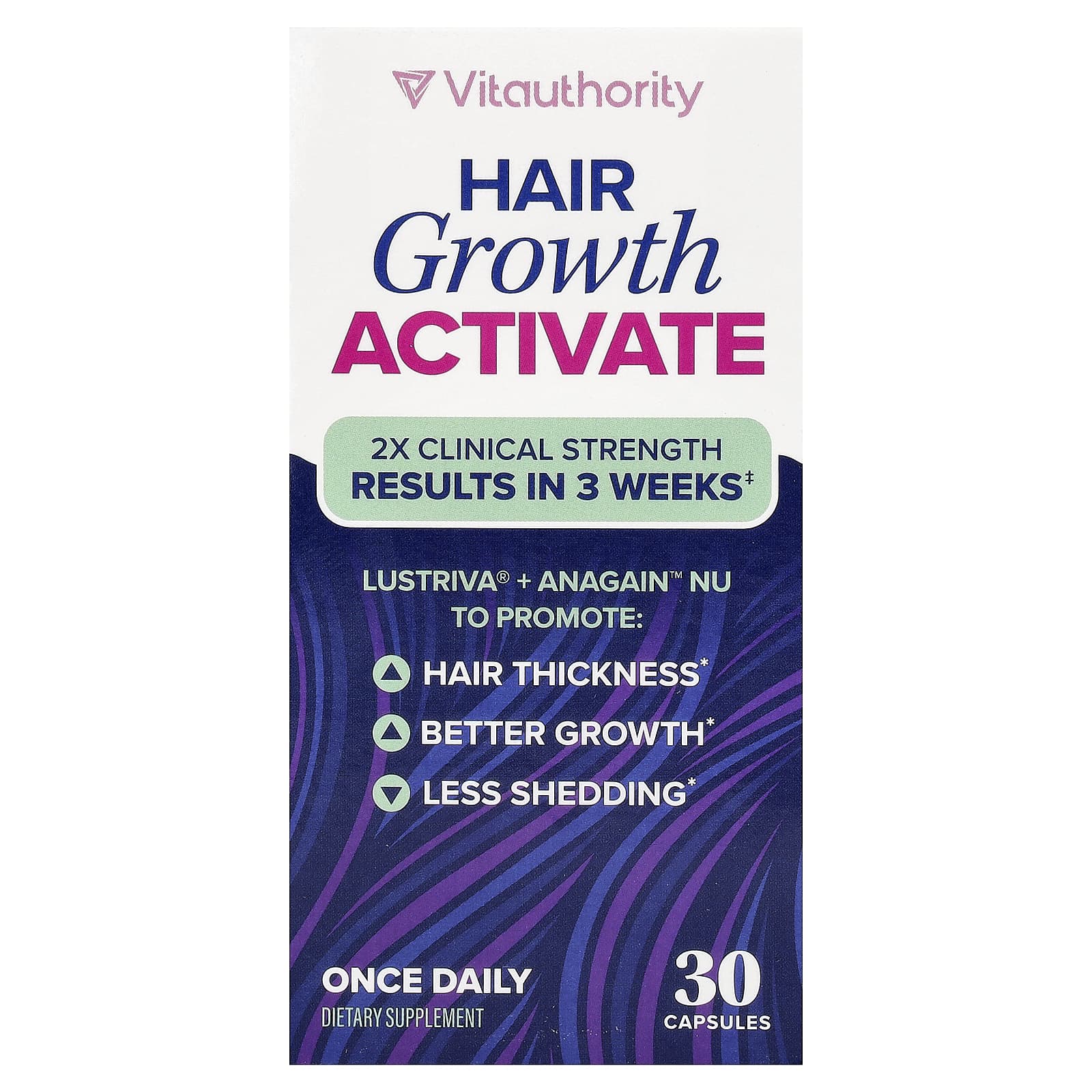 Vitauthority, Hair Growth Activated, 30 Capsules