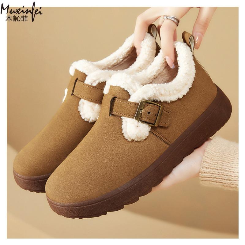 Fashion Women's Cotton Shoes Winter New Fashion Versatile Cotton Boots with Thick Velvet Snow Boots Fashion Cheap Shoes Clearance
