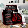 To My Son Customized Your Name Blanket Warm Comfortable Soft Blanket For Chair Office Sofa Bed Sofa Office Camping Suitable For Gifting Relatives And