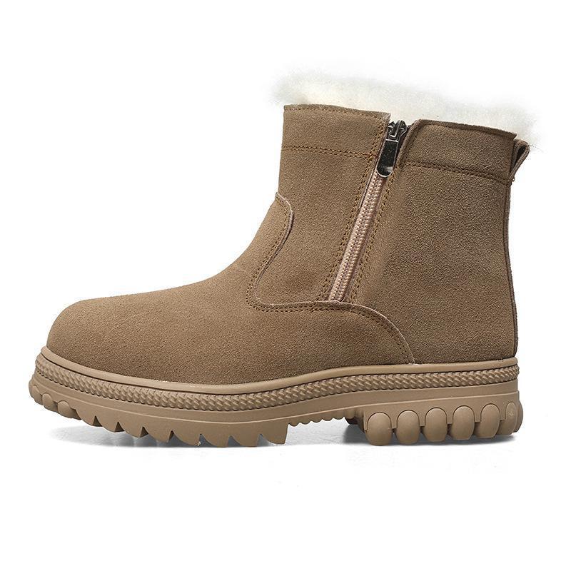 

Snow boots men s fur integrated winter warm piled thickened wool warm boots outdoor waterproof and non-slip cotton shoes 46