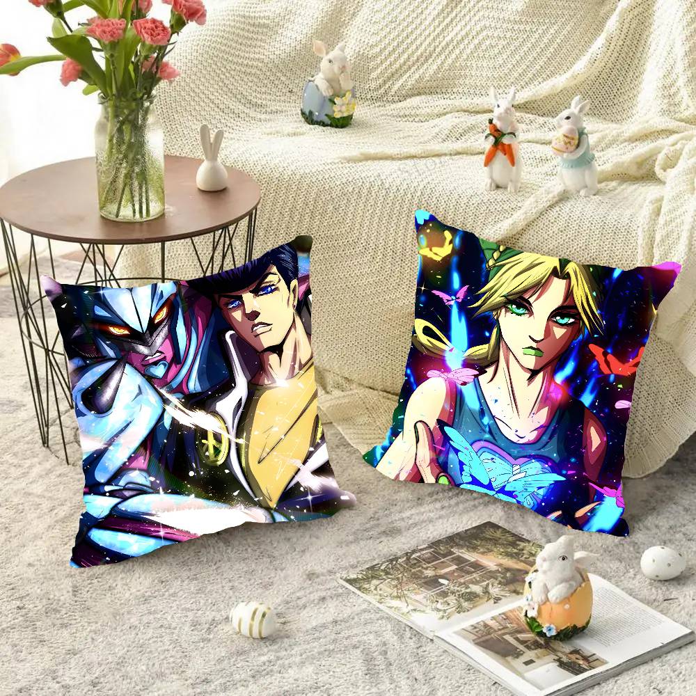 Anime JOJO Bizarre Adventure Pillow Case Square Pillow Bedroom Sofa Leisure Comfort Cushion Car Living Room Home Decoration