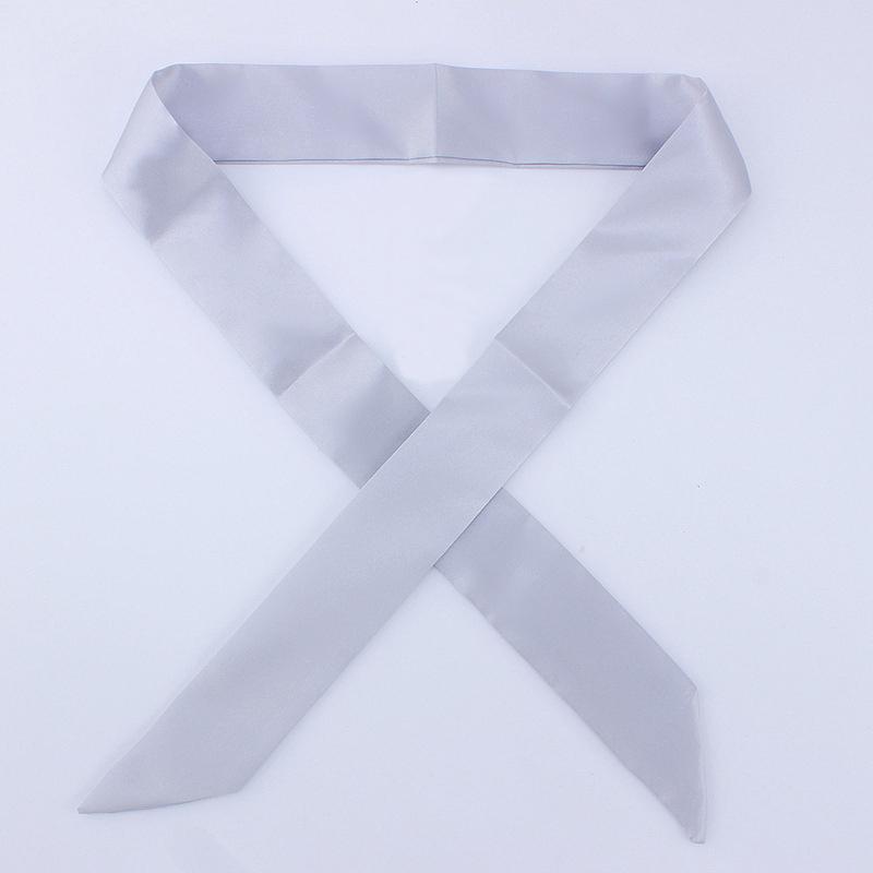 4x100cm Satin Silk Narrow Scarf Neckerchief Solid Neck Scarves Long Silk Thin Scarf Tie Black Bag Ribbon Headbands Choker