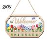 Wooden Hanging Sign Welcome Door for Front Door, Waterproof Sign, Hanger Decoration Home Farmhouse Garden Yard Porch