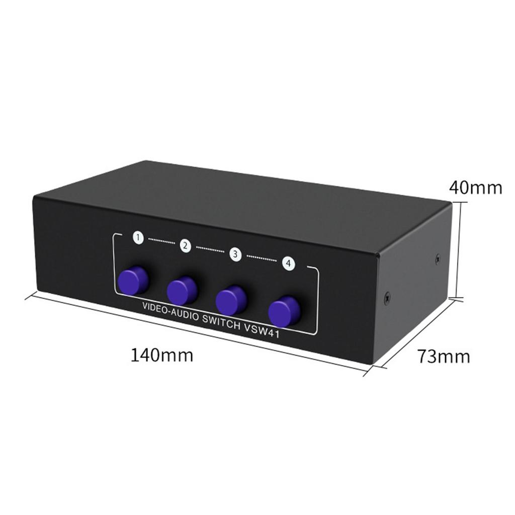 4 Way AV Switch ,RCA Switcher, Multifunctional ,Premium in 1 Out Video Audio Switcher