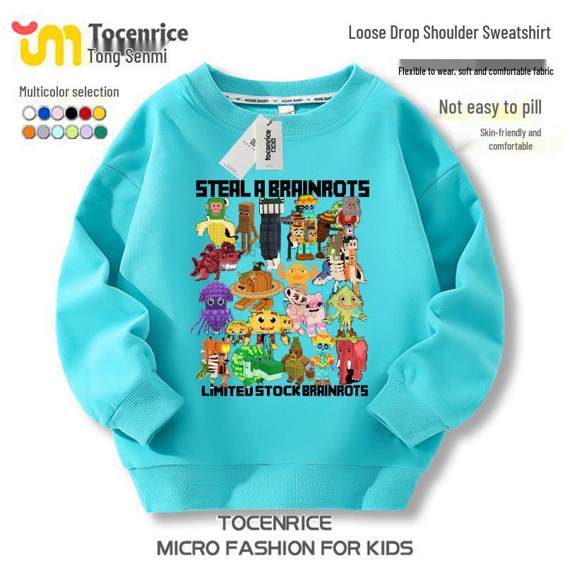 Roblox Shanhaijing Boys' & Girls' Round Neck Plus Velvet Hoodie