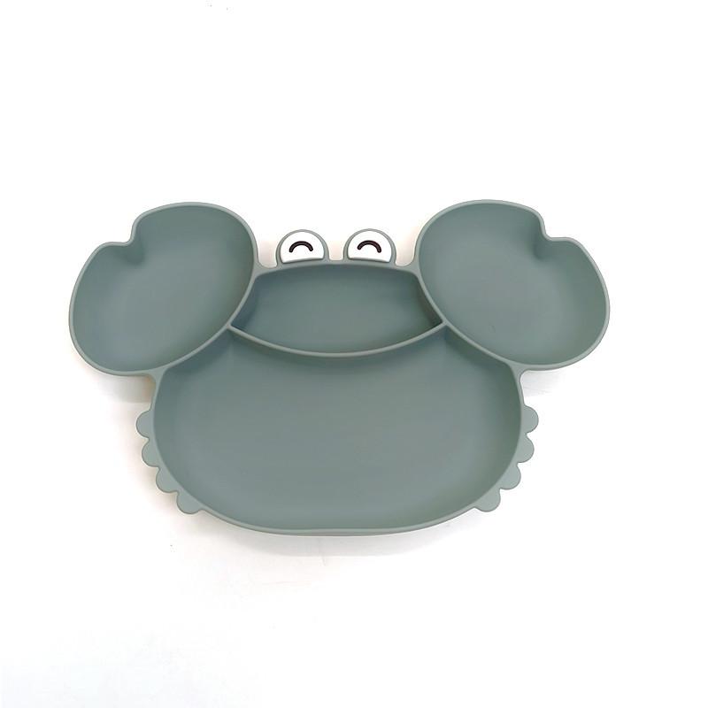 Children S Silicone Compartmentalized Dinner Plate Cartoon Plate Infant Auxiliary Food Tableware Fall Proof Including Suction Cups