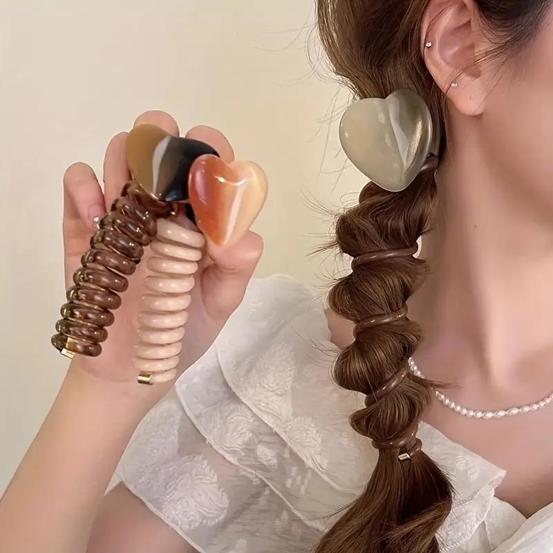 New High-end Simple Bubble Braid Hairband Female Love Telephone Line Hair Ring Ponytail Braiding Artifact