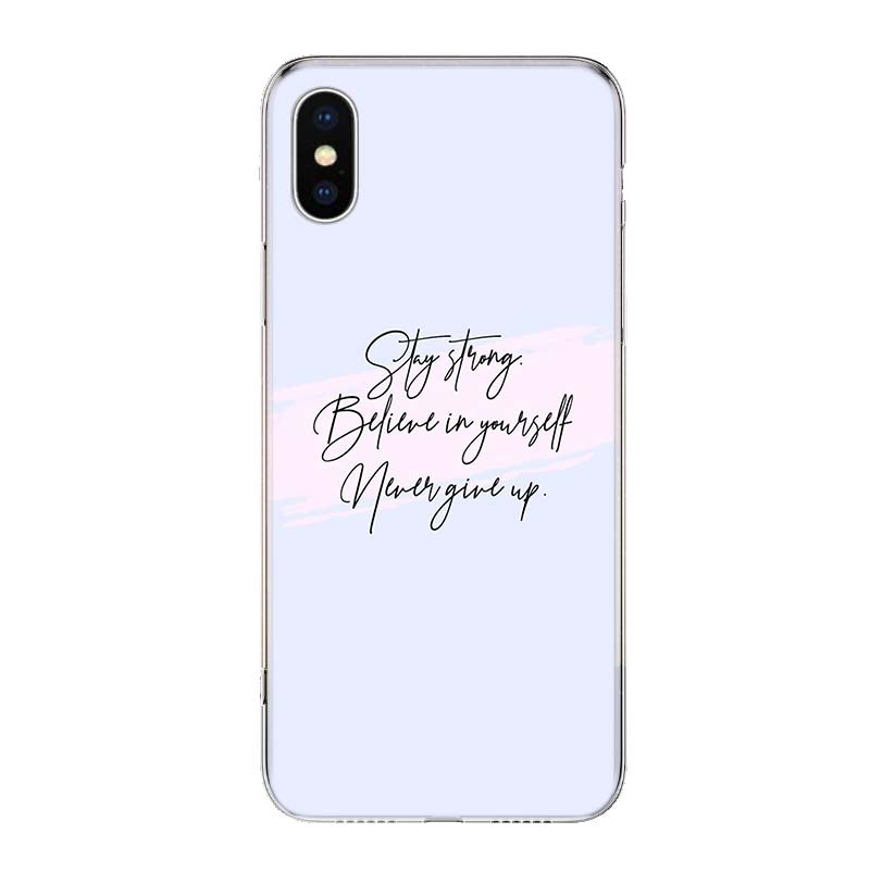 Etui na telefon z cytatami dla iPhone 13 12 11 Pro Max 6 X 8 6S 7 Plus XS XR Mini 5S SE 7P 6P Wzór Pokrowiec Coque