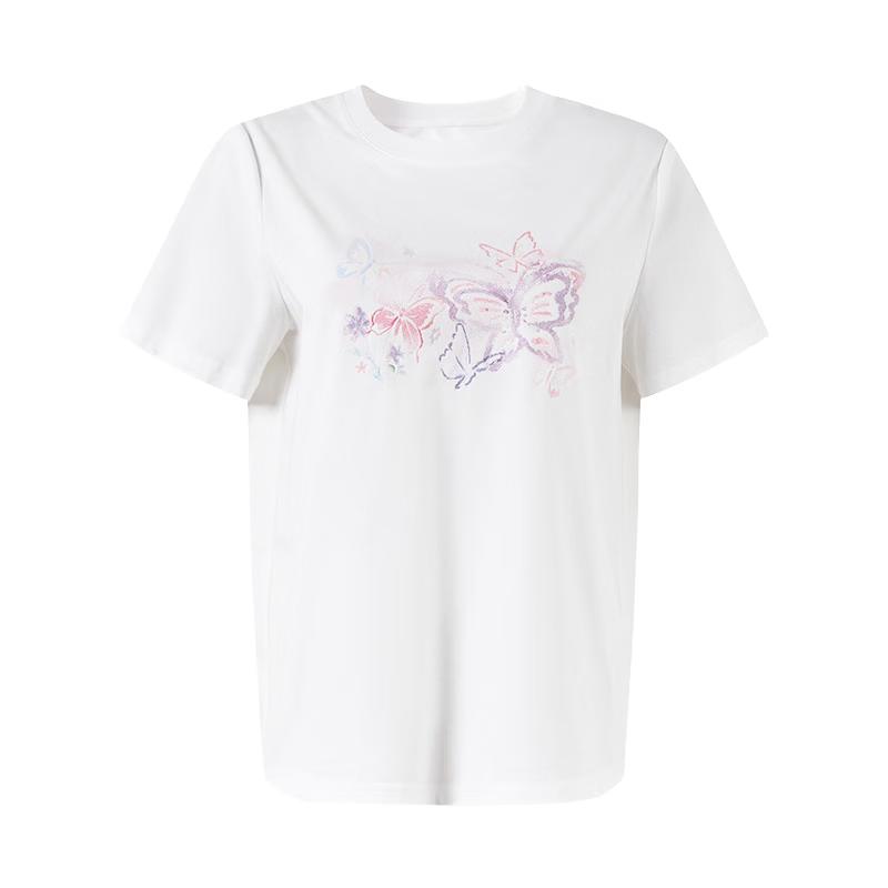 Qiusyiren Women's Cooling Feel Butterfly Print T-Shirt