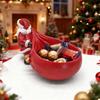 Christmas Holiday Candy Bowl Decorative Resin Tabletop Santa Figurines W/ Storage Holder for Xmas Winter Party Table Desk Decor