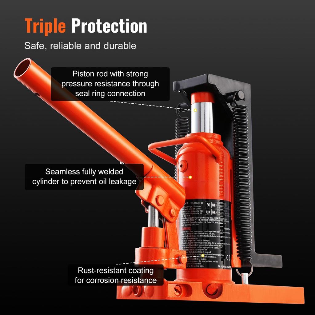 SucceBuy Hydraulic Toe Jack 2.5-10T On Toe Toe Jack Lift 5-20T On Top Lift Capacity Machine Jack Air Hydraulic Jack for Industry