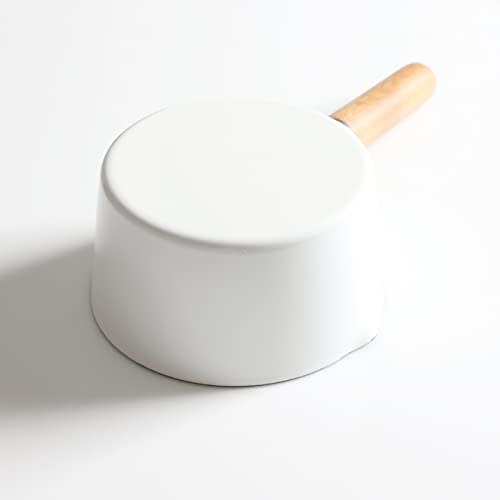 Pearl Metal Presage Enamel Milk Pan, 15cm, White