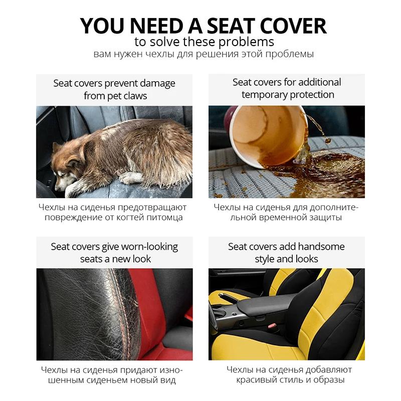 2/5PCS Car Seat Covers Set Universal Fit Most Car Covers with Tire Detail  Suitable for Independent Seat Covers Protecting Seats