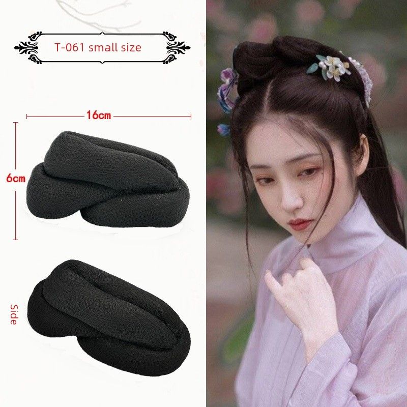 Han Chinese Clothing Chignon Chenggexing Zhao Lusi Same Style Bun Chinese Ancient Style Modeling Pad Hair Horn Cable Stitch Bag Accessories