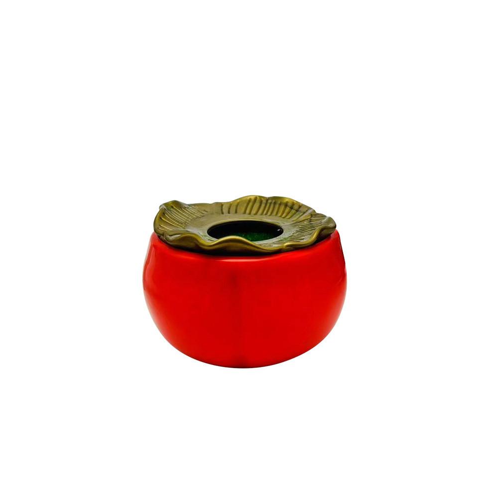 

Flower Persimmon Miniature Vase With Plastic Finish For Holiday Table Decor Red Small