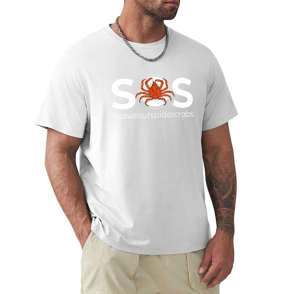 Sos Save Our Spidercrabs Shirt Sticker Mask TShirt Large Size Basic Casual TShirt