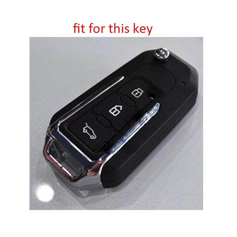 ZAD Silikonkautschuk Auto Schlüsselhülle Abdeckung Schutztasche Set Halter für BAIC MOTOR BJ20 BJ40 20 40 3 Tasten Schlüsselanhänger Auto Zubehör