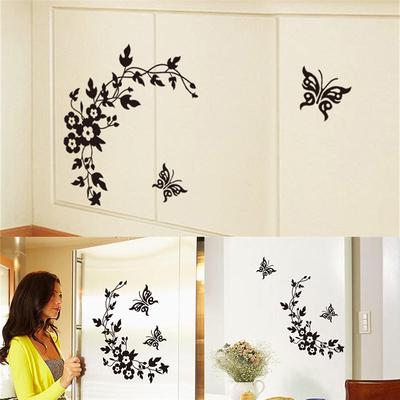 Butterfly Flower Bathroom Toilet Laptop Wall Decals Sticker Home Decoration