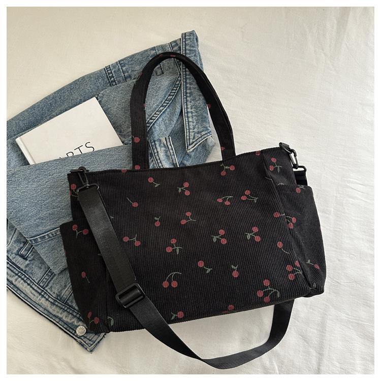 Corduroy Print Stylish & Elegant Large Capacity Handheld Tote Shoulder Bag for Women - New Arrival Versatile