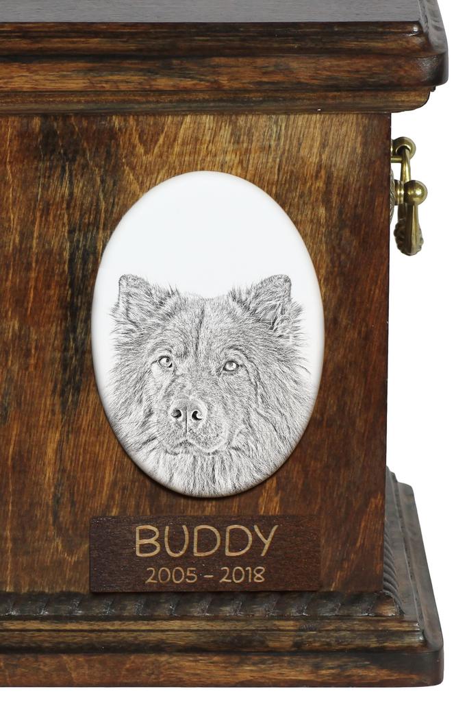 Eurasian, Eurasier – Commemorative plaque with a photo of a dog, tombstone with a print | Art-Dog