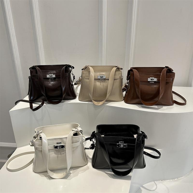 2025 New Women's Bag Retro Simple Fashion Tote Bag Handbag Internet Celebrity Korean Shoulder Bag Messenger Bag