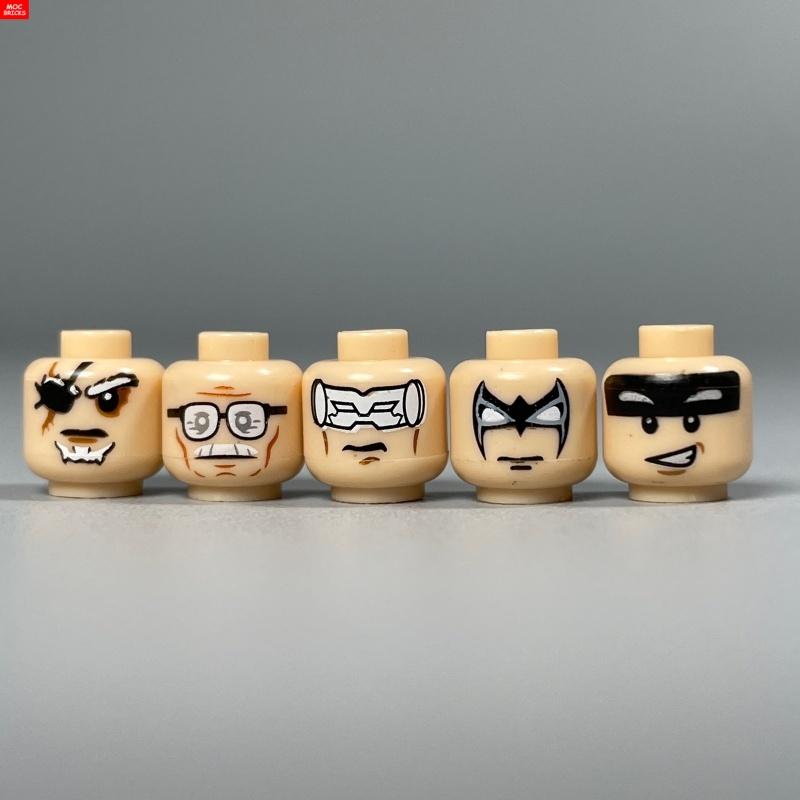 MOC Bricks Hollow Flesh Face Expression Head For 4cm Figure DIY Educational Building Blocks Toys For Children Gifts