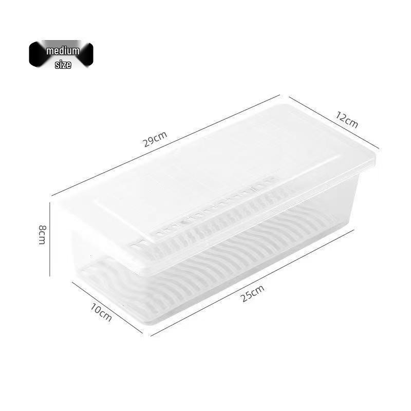 Cutie Depozitare Carne Frigider & Congelator cu Capac - Rezistentă la Mirosuri, Organizator Divizat pentru Păstrarea Prospețimii