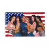 VIKAMA Katseye Kpop Concert Tapestry Pink American Flag Design Katseye Fan Event Decorative Banner Tapestry Room Decor Tapestry