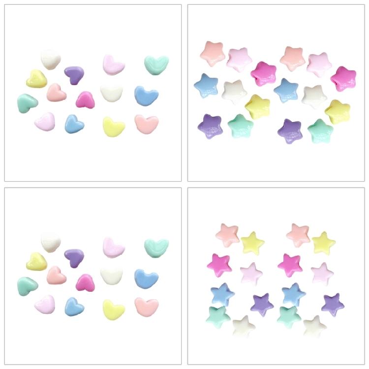 Star Heart Shape Beads For Kids Colorful Loose Beads Hair Tie Accessory For Creative Braiding And Crafting Project Supply
