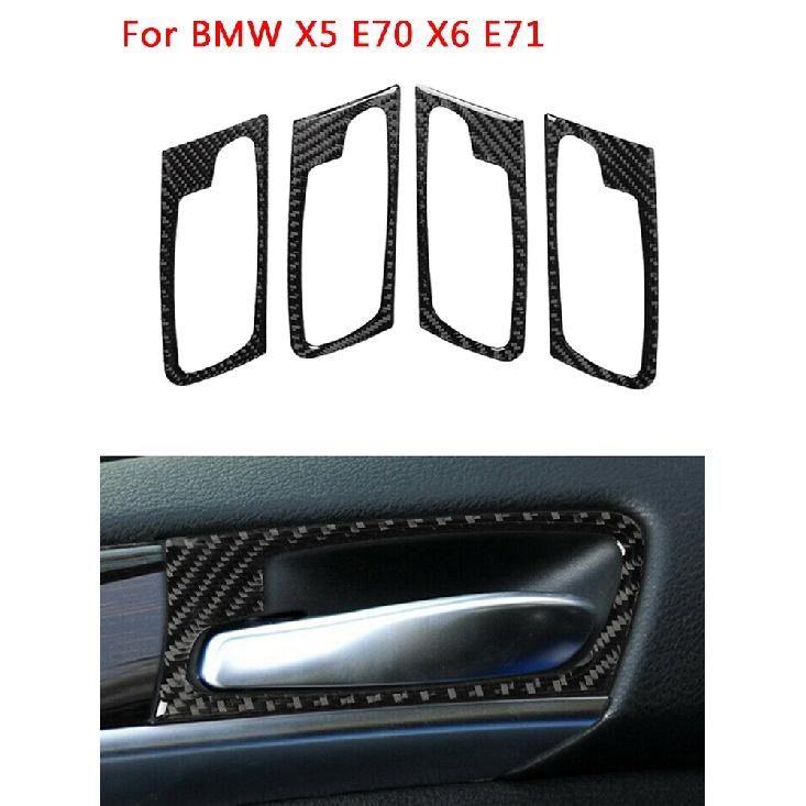 

4 шт., внутренняя дверная ручка, панель, накладка, рамка для BMW X5 E70 X6 E71 2008-2013, дверная ручка, рамка из карбона