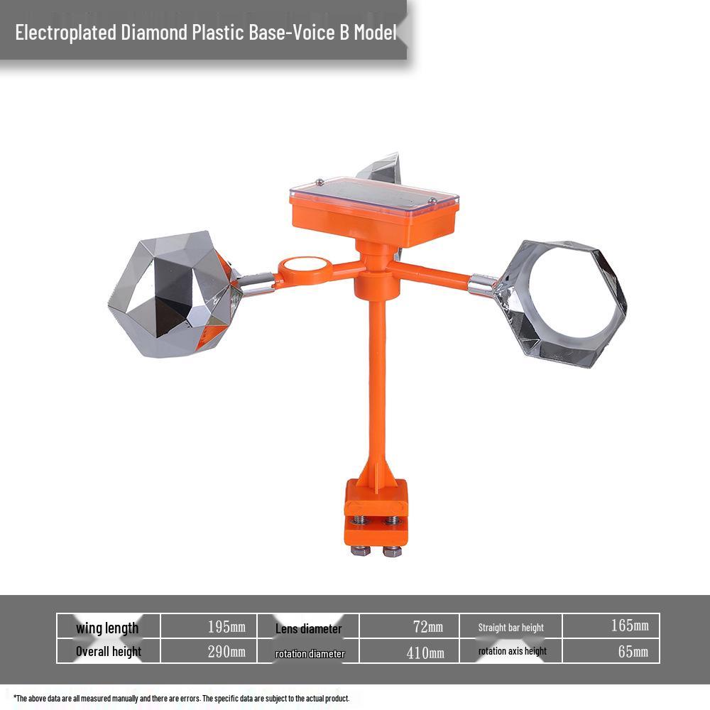 Solar-Powered Reflective Bird Repeller for Orchards, Fish Ponds, and Farmland