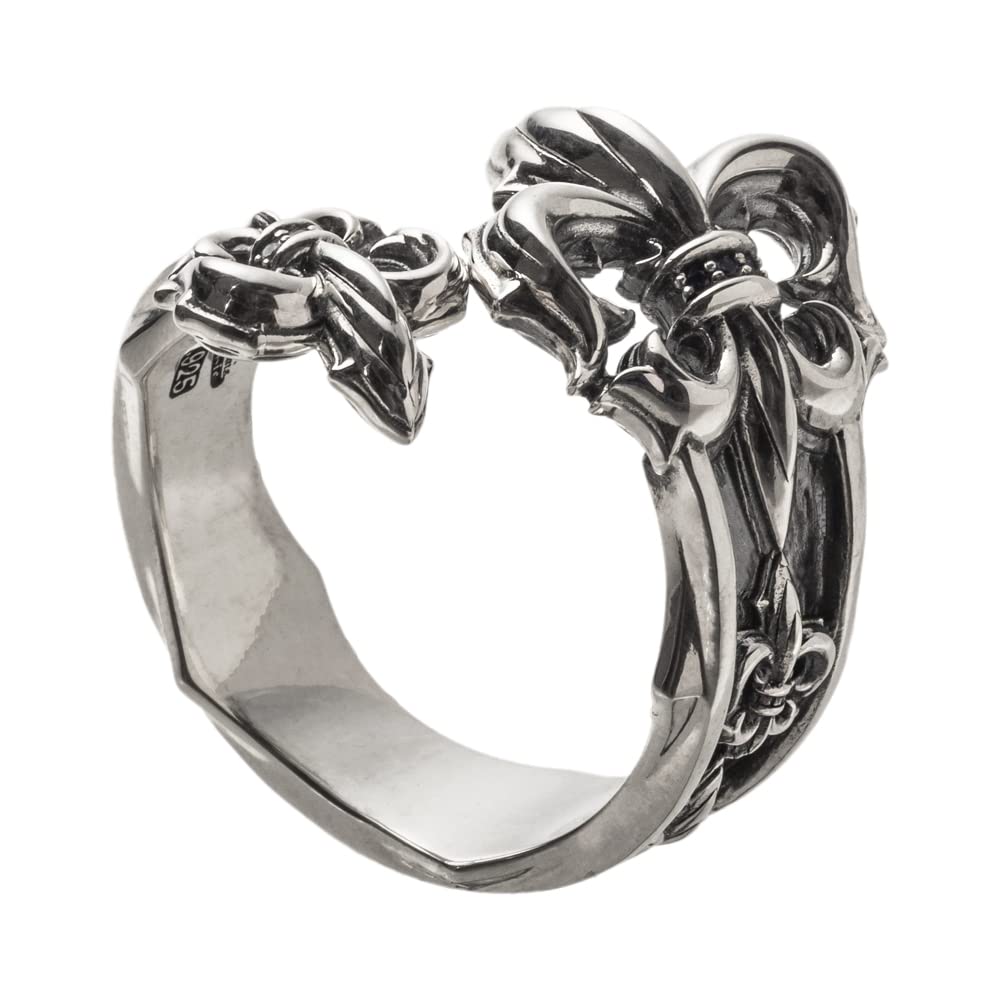 Artemis Classic Spear Fleur de Lys Silver Ring Silver Brand Silver Ring Ring, ACR0294, Men's Accessories, Jewelry,