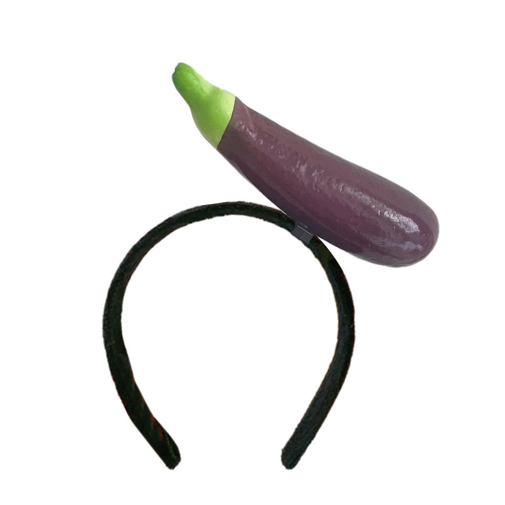Novelty Knitted Headbands Stuffed Vegetables Hairbands Comfortable Costume Headpiece for Party Costume Accessory