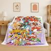 Digimon Adventure Angewomon Agumon Cartoon Flannel Blanket Soft Warm Throw Blanket for Bedroom Living Room Bed Travel Picnic