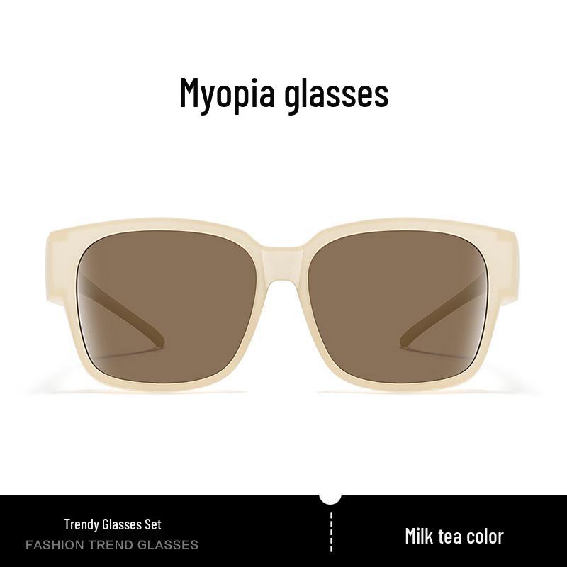 Men's Myopia Polarized Clip-On Sunglasses Set - Anti-UV Driving Glasses for Men & Women