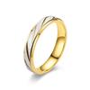 18K Gold Plating Titanium Steel Lovers Couple Rings Gold Wave Pattern Wedding Proposal Ring for Couples Engagement Jewelry