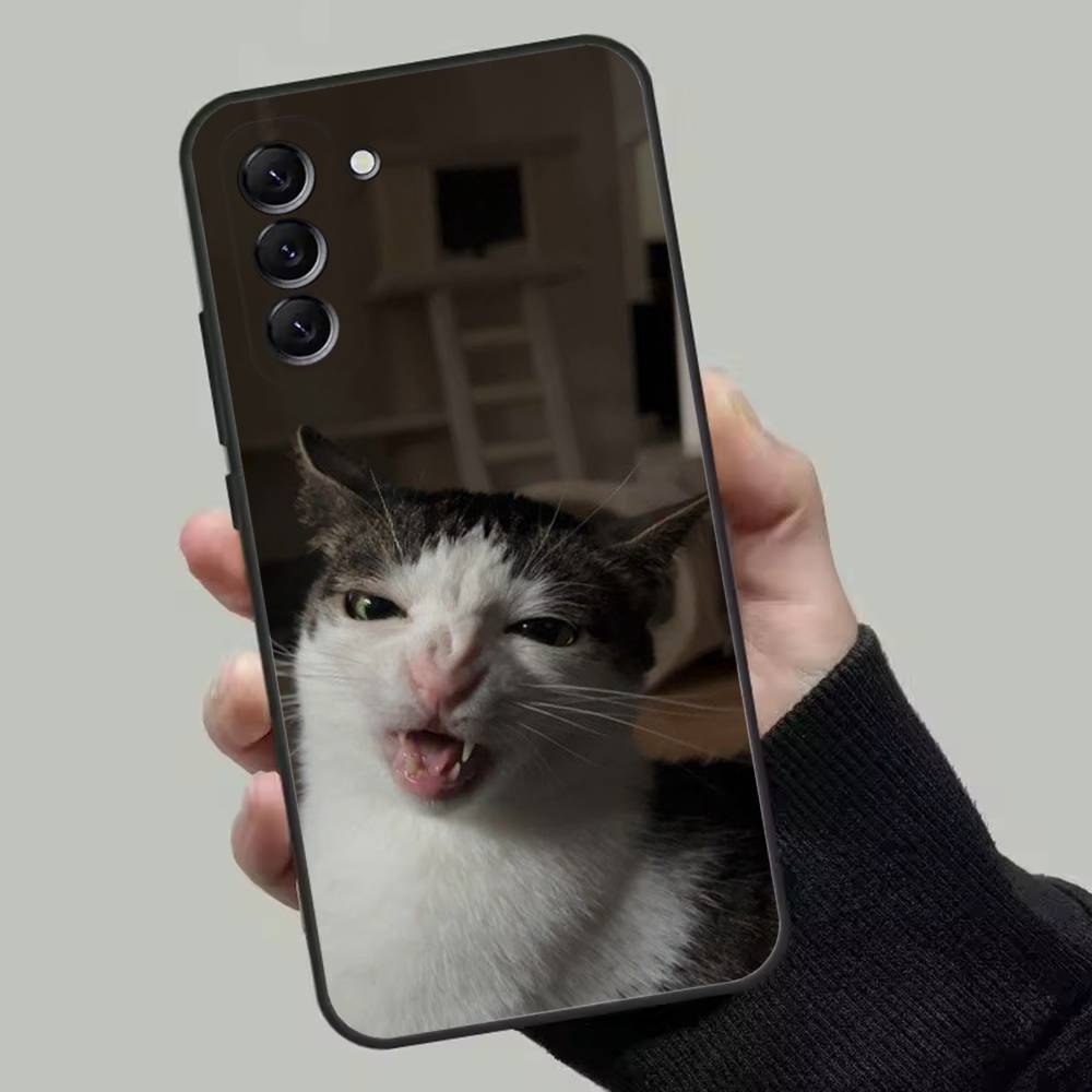 Coque de téléphone meme chat mignonne et drôle pour Samsung Galaxy A13,A21s,A22,A31,A32,A52,A53,A71,A80, Coque Noire Souple