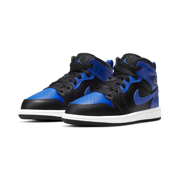 Air Jordan 1 Mid Ps Kids Black Hyper Royal White 640734-077