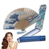 MMmall Japanese Souvenir for Folding Fan with Japanese Views of Mount Storage Bag for Great Wave Off Foreigners Pattern, "Thirty-six Fuji" (Includes