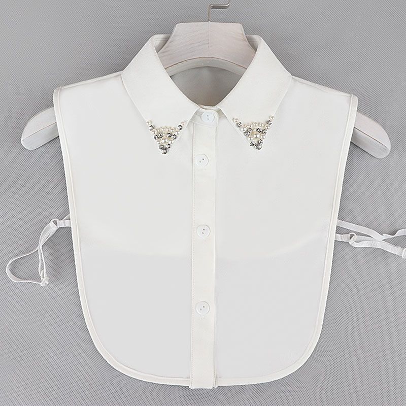 Μόδα Χρώμα Καραμέλας Λευκό Ψεύτικος Γιακάς Πουκάμισο Γυναικείο Ψεύτικος Γιακάς Μισό Πουκάμισο Μπλούζα Ψεύτικος Γιακάς Γυναικείο Πουλόβερ Πουκάμισο Αποσπώμενοι Γιακάδες