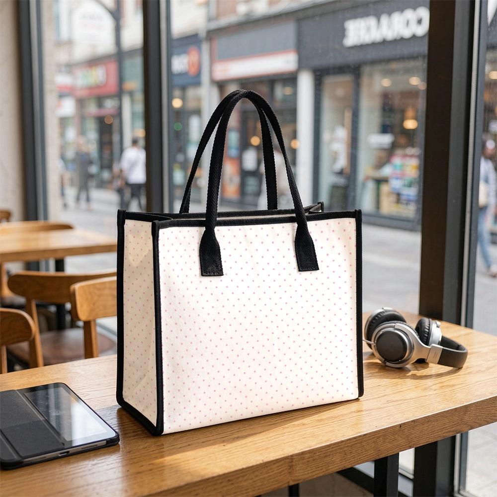 Stylish Polka Dot Tote Bag Casual Large Capacity Daily Handbag
