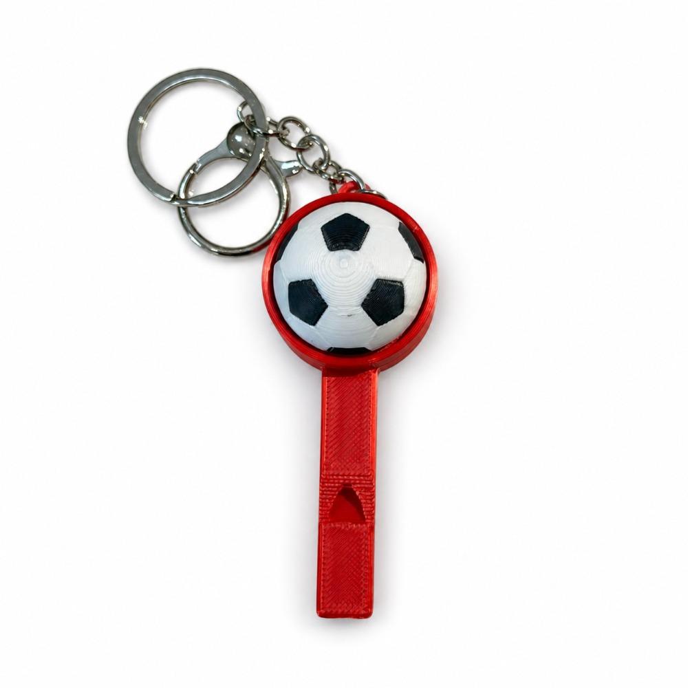 Football 3D Printed Clicker Ball Keychain Football Whistle Press Keychain Backpack Pendant красный